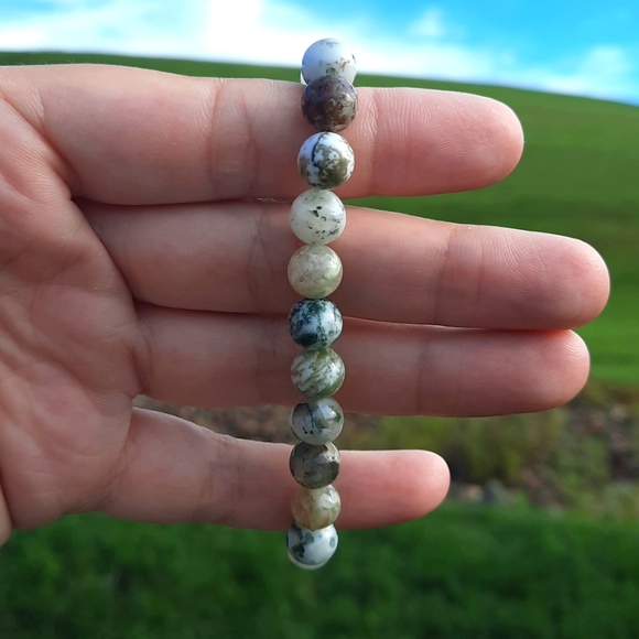 Tree Moss Agate 8mm Bracelet - Picture 5 of 5